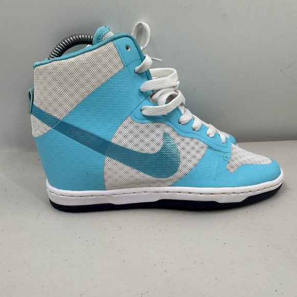 Nike Womens WMNS Dunk Sky Hi 2.0 Sneakers White/Blue Shoes 725069-104 sz 6.5 - Picture 3 of 7